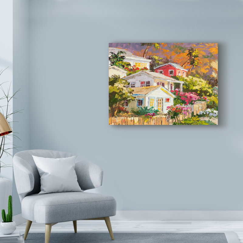 Charlton Home Beach Cottage Community Acrylic Painting Print On