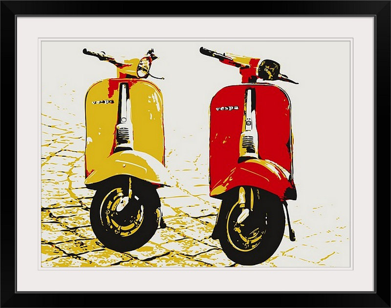 Great Big Canvas Vespa Scooters On Cobble Street By Michael Tompsett Graphic Art Print Wayfair