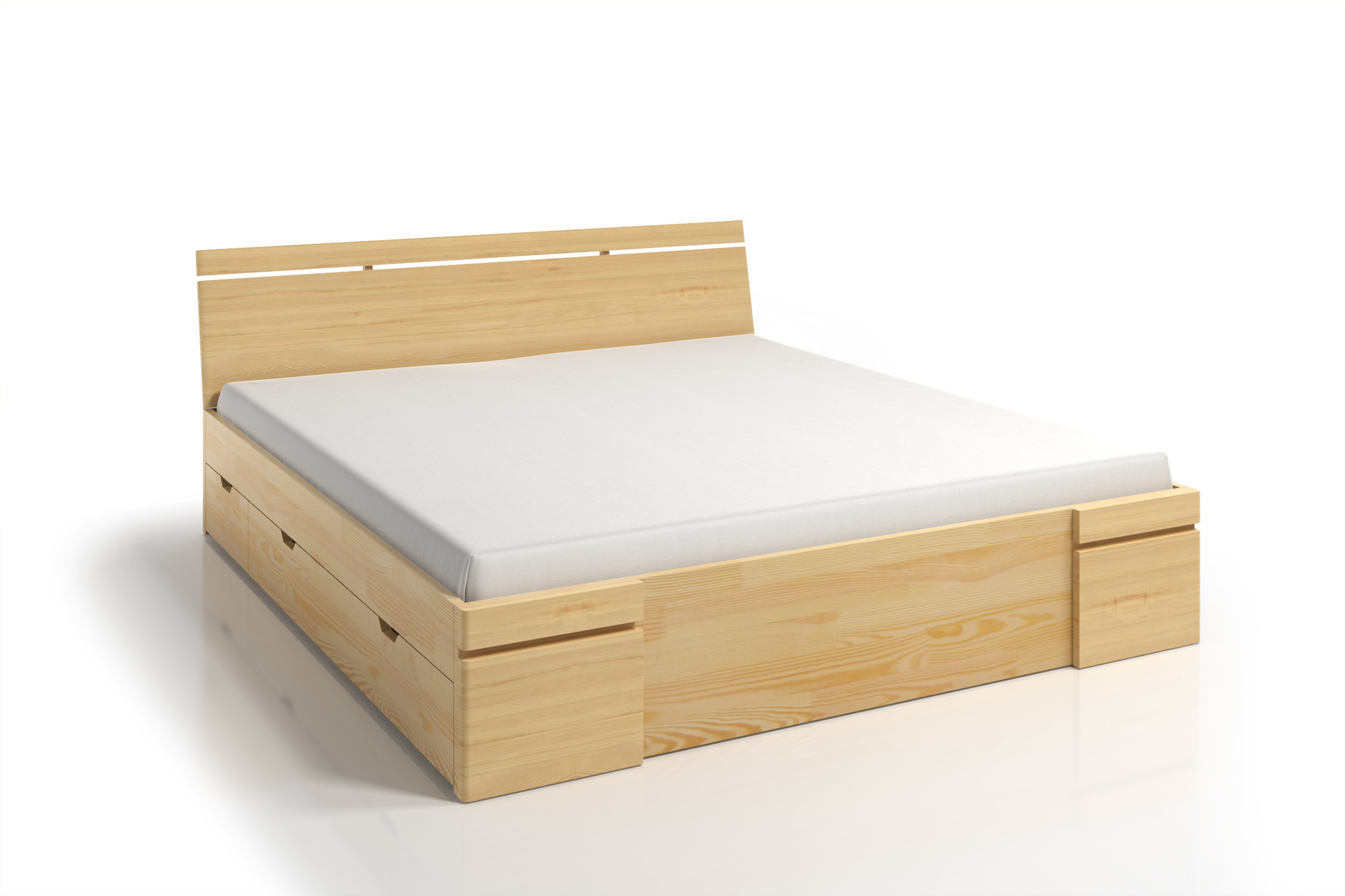 Кровати двуспальные сосна. Деревянная кровать с ящиками.
