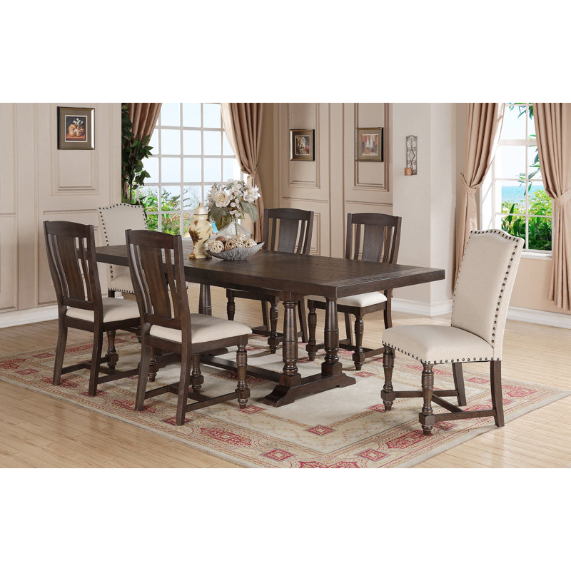 Laurel Foundry Modern Farmhouse Fortunat 7 Piece Extendable Dining Set Reviews Wayfair