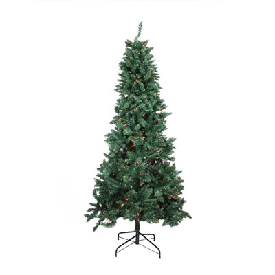 Slim 75 Green Pine Trees Artificial Christmas Tree With Multi Colored Lights Slim 75 Green Pine Trees Artificial Christmas Tree With Multi Colored Lights