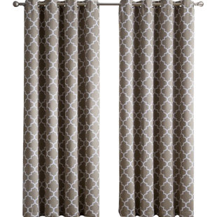 Kuhlmann Lattice Geometric Blackout Thermal Grommet Curtain Panels Set Of 2