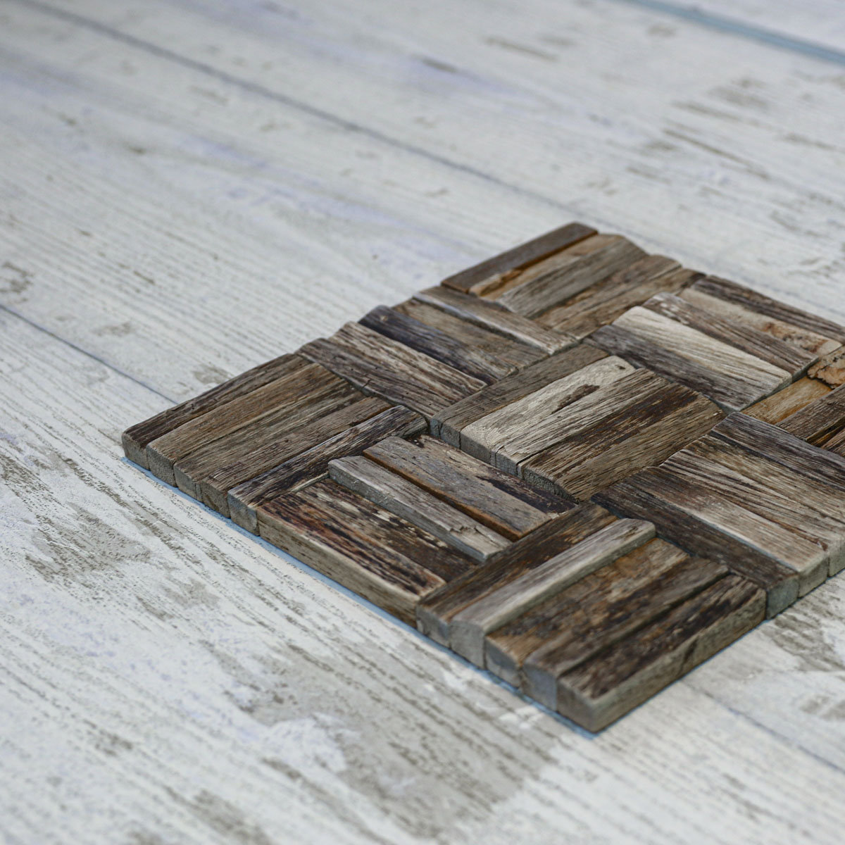 Ekena Millwork Weave Boat Wood Mosaic 12 X 12 Wood Look Tile