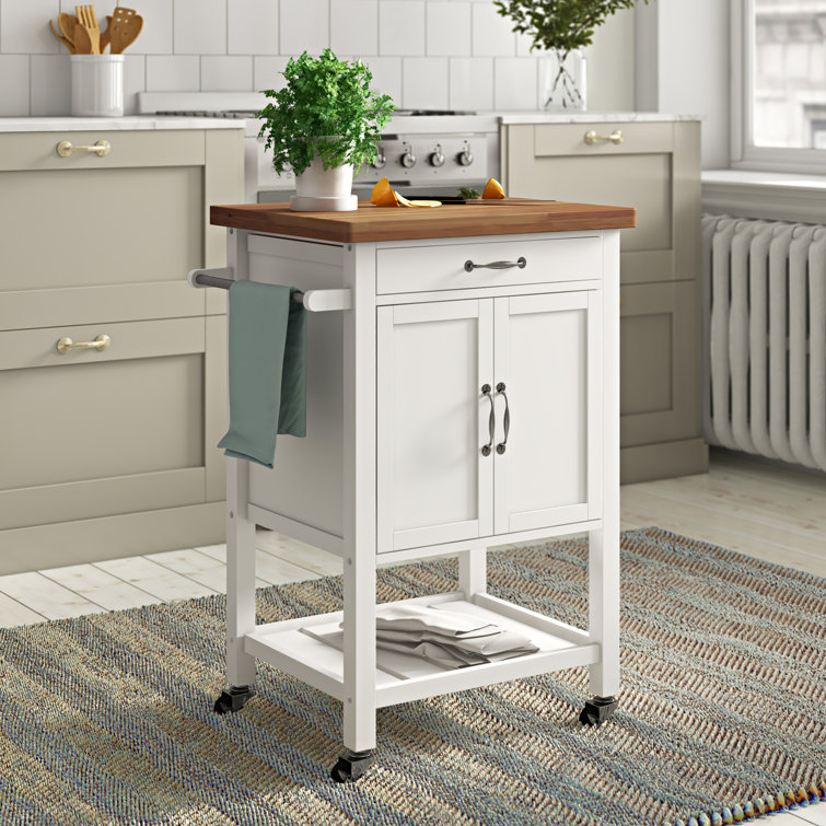 Brambly Cottage Leopoldo Kitchen Trolley With Wood Reviews Wayfair Co Uk