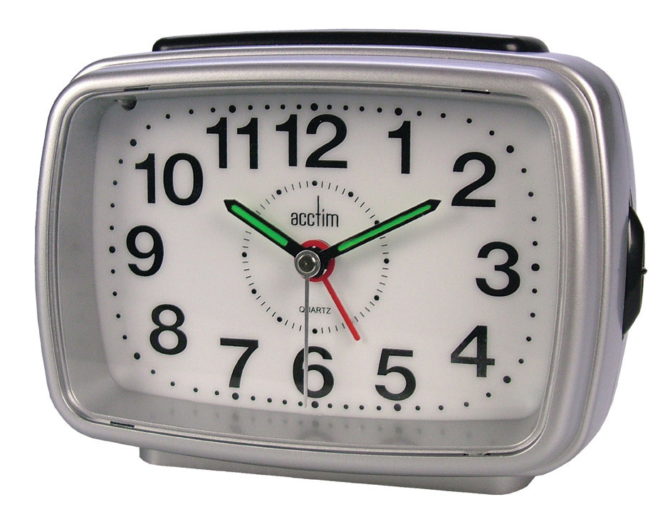 Acctim Titan NonTicking Alarm Clock with Snooze Silver & Reviews Wayfair.co.uk