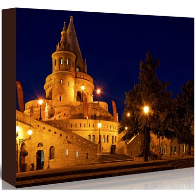 'Night Budapest Castle Hungary' - Photograph Print on Canvas East Urban Home Format: Wrapped Canvas, Size: 16