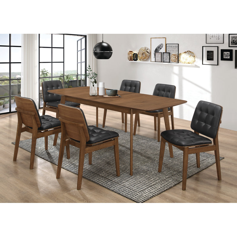Langley Street Alwyn Tufted Back Dining Chairs Black And Natural