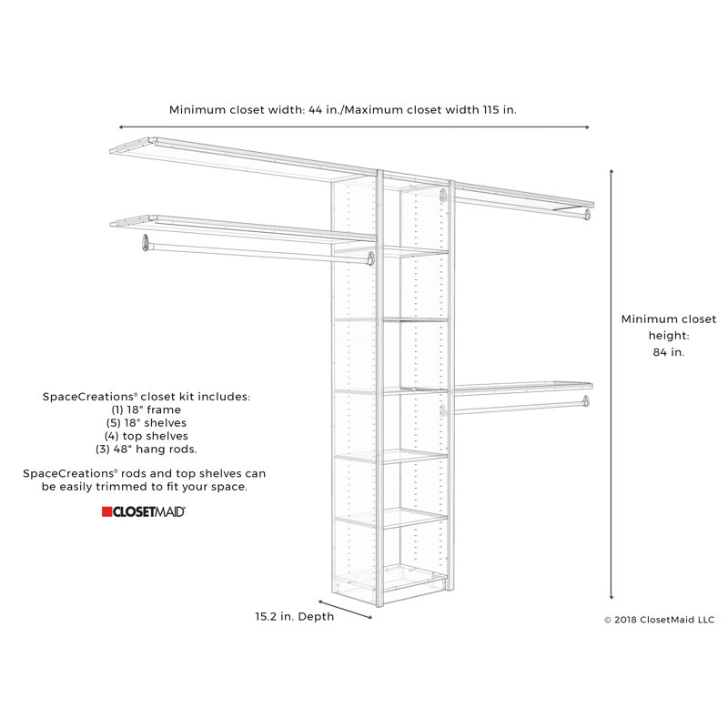Closetmaid Spacecreations 44 W 115 W Closet System Reviews