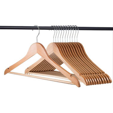 House Day Wooden Pants Hangers 25Pcs 14Inch Wood Skirt Hangers Trousers Bottom H 