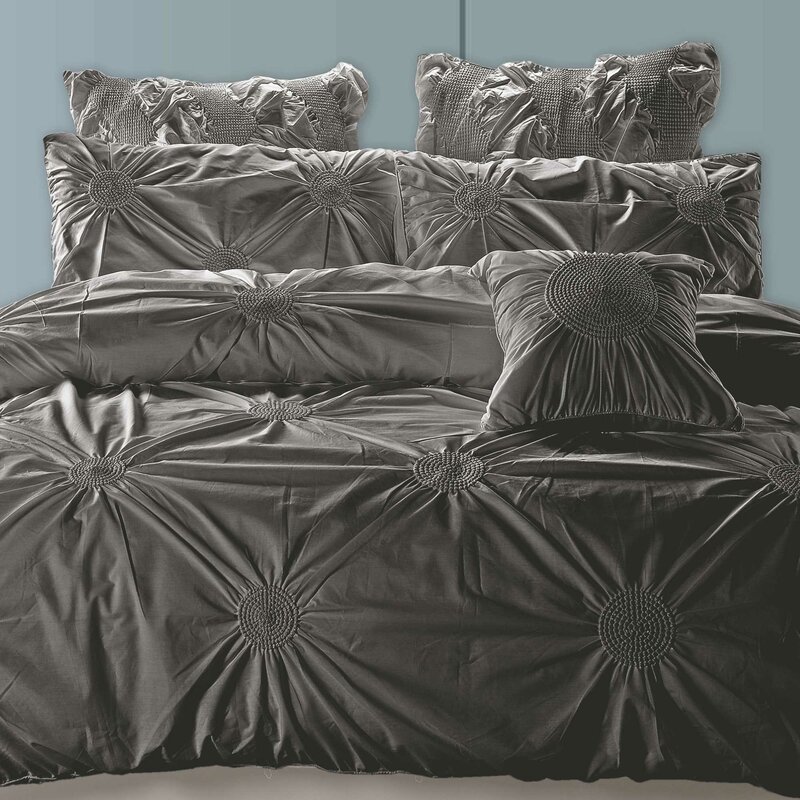 House Of Hampton Blayze Tahiti Pearl 100 Cotton Duvet Cover Set