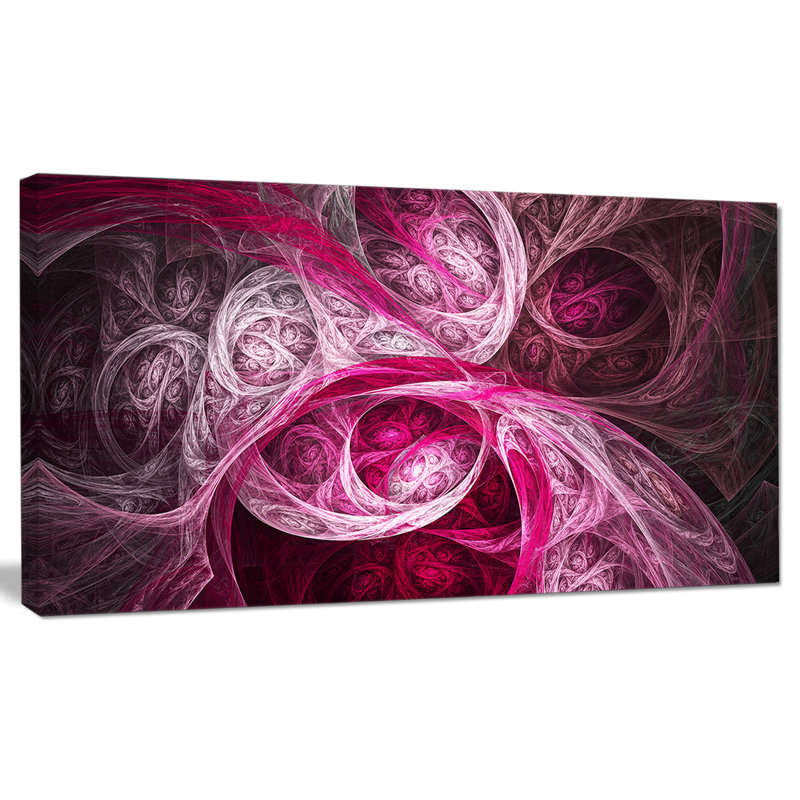 Designart Mystic Pink Fractal Wallpaper Graphic Art On Canvas Wayfair