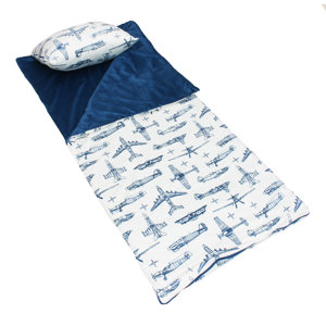 Solomon Blueprint Airplane Printed Micromink Children's Sleeping Bag