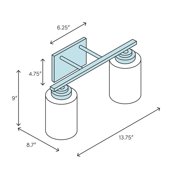 Hickerson 2-Light Dimmable Vanity Light