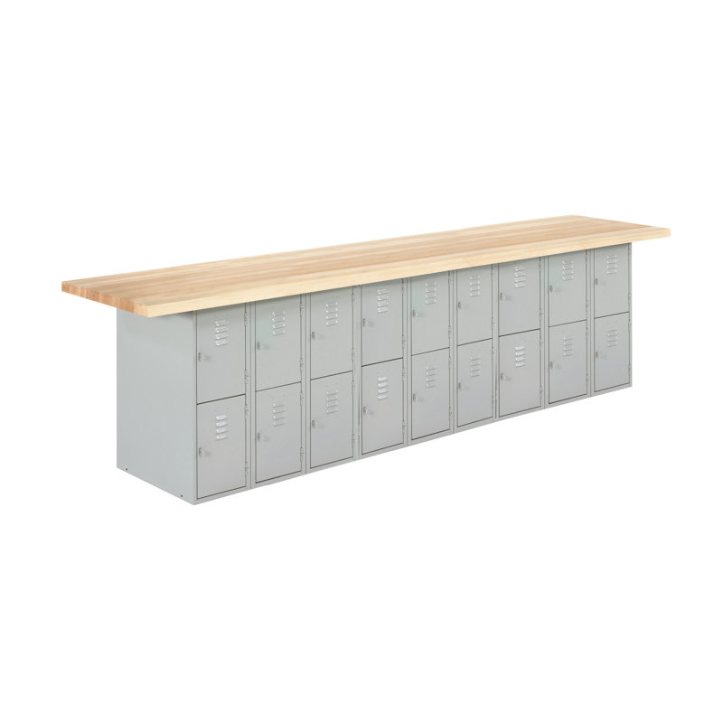 Shain Vertical Locker Unit Wood Top Workbench Wayfair