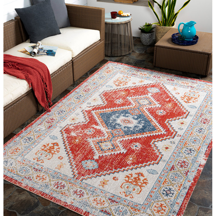 Langley Street Enciso Oriental Indoor / Outdoor Area Rug in Red ...