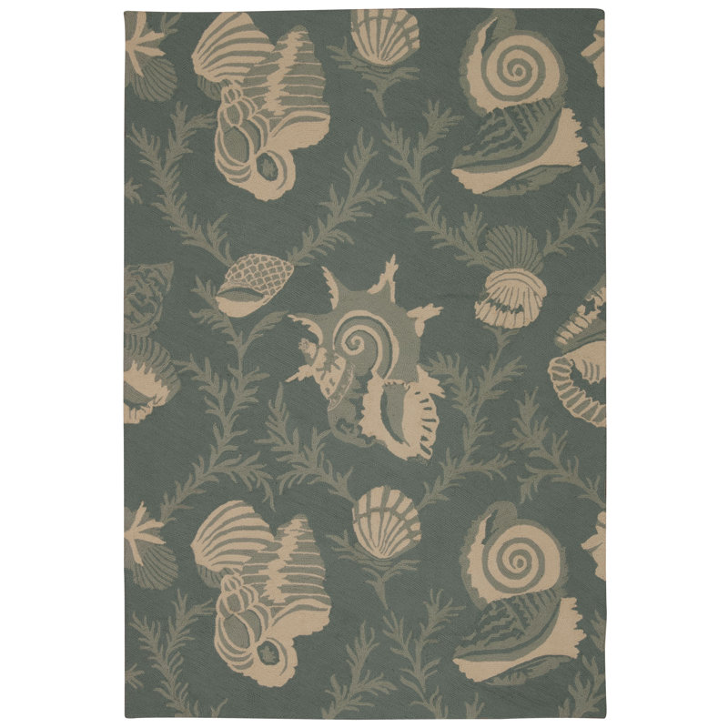 Highland Dunes Lilian Floral Handmade Tufted Aqua Blue Cream Area Rug Wayfair