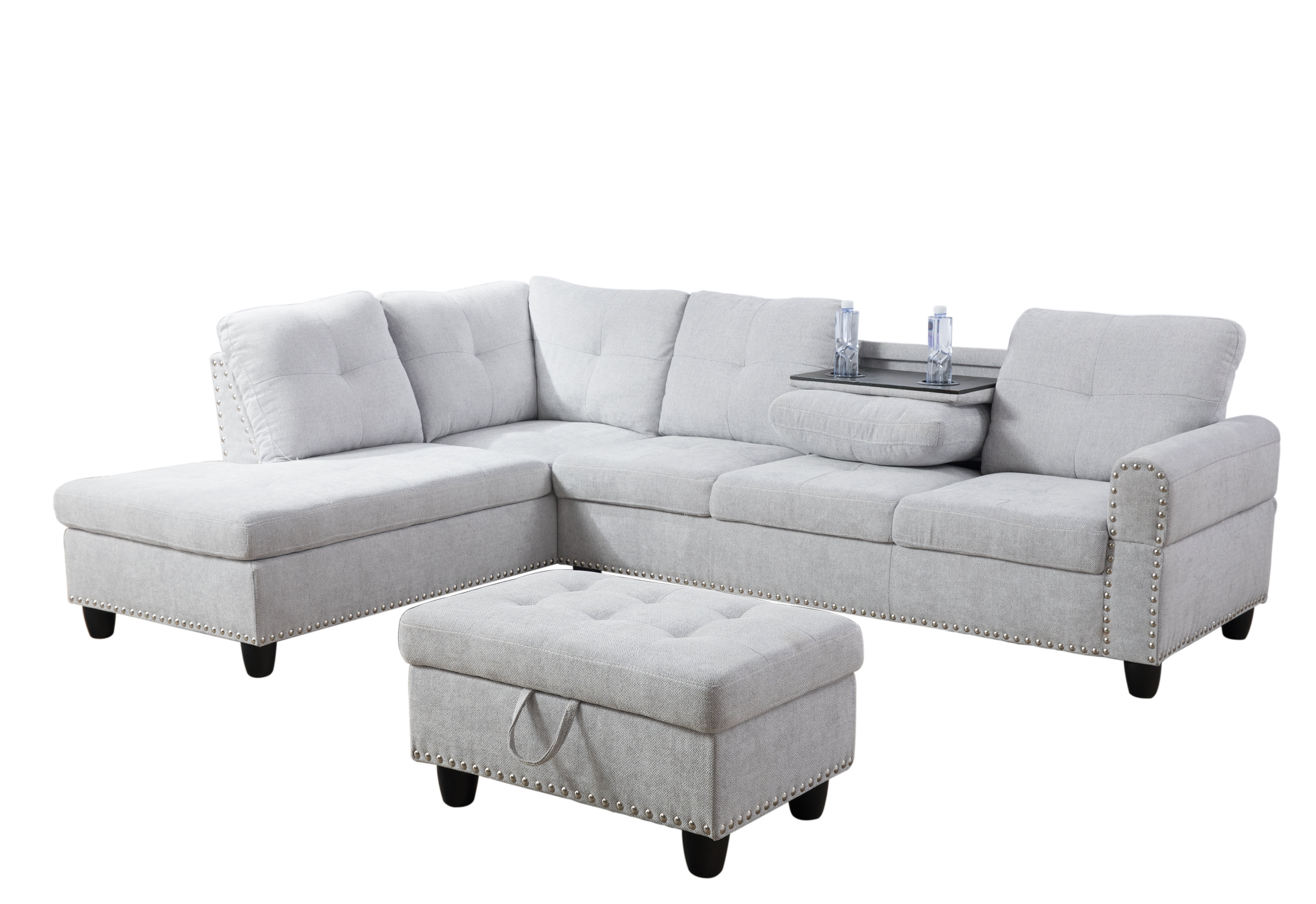 Red Barrel Studio Schindler 97 2 Wide Left Hand Facing Sofa Chaise With Ottoman Reviews Wayfair