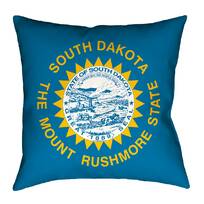 ArtVerse Katelyn Smith 26 x 26 Poly Twill Double Sided Print with Concealed Zipper & Insert North Dakota Outline Pillow 