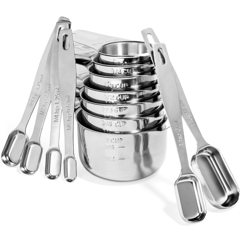 Vita Saggia 13 Pieces Stainless Steel Measuring Cup And Spoon Set Reviews Wayfair