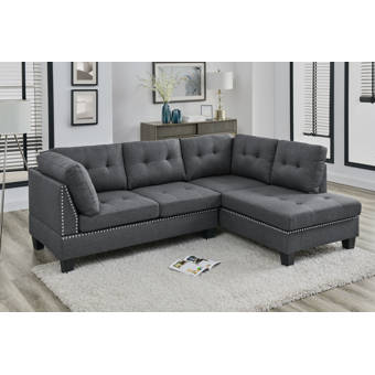 Latitude Run Azzay 98 Chenille Right Hand Facing Sofa And Chaise With Ottoman Wayfair