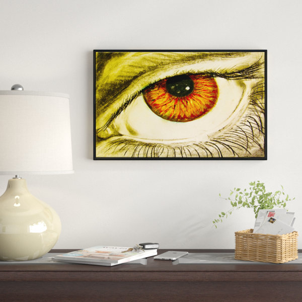 East Urban Home Abstract Eye With Orange Pupil Framed Oil