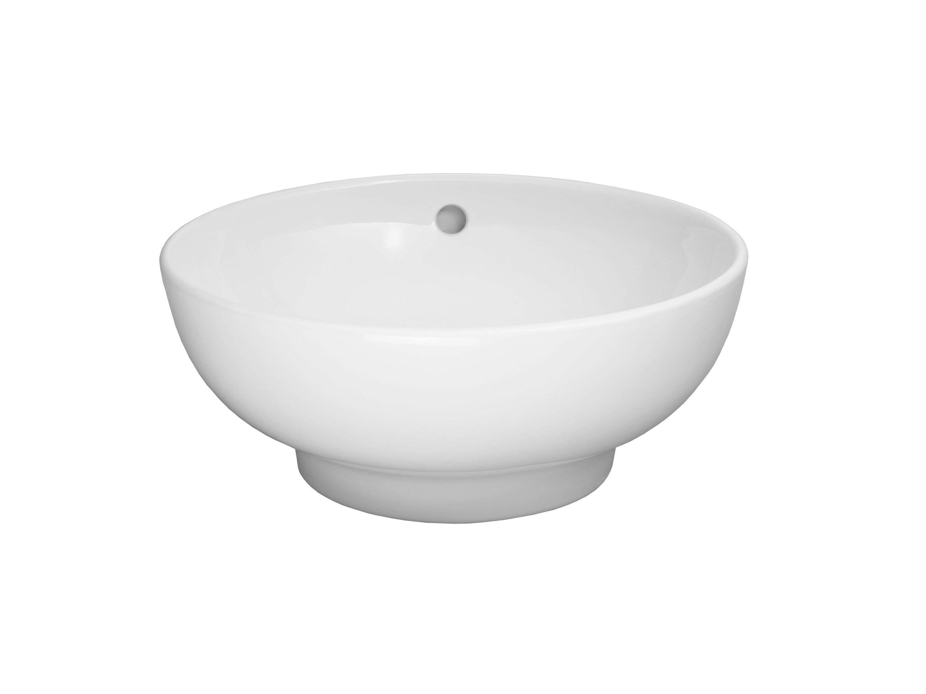 Ceramic Circular Vessel Bathroom Sink With Overflow