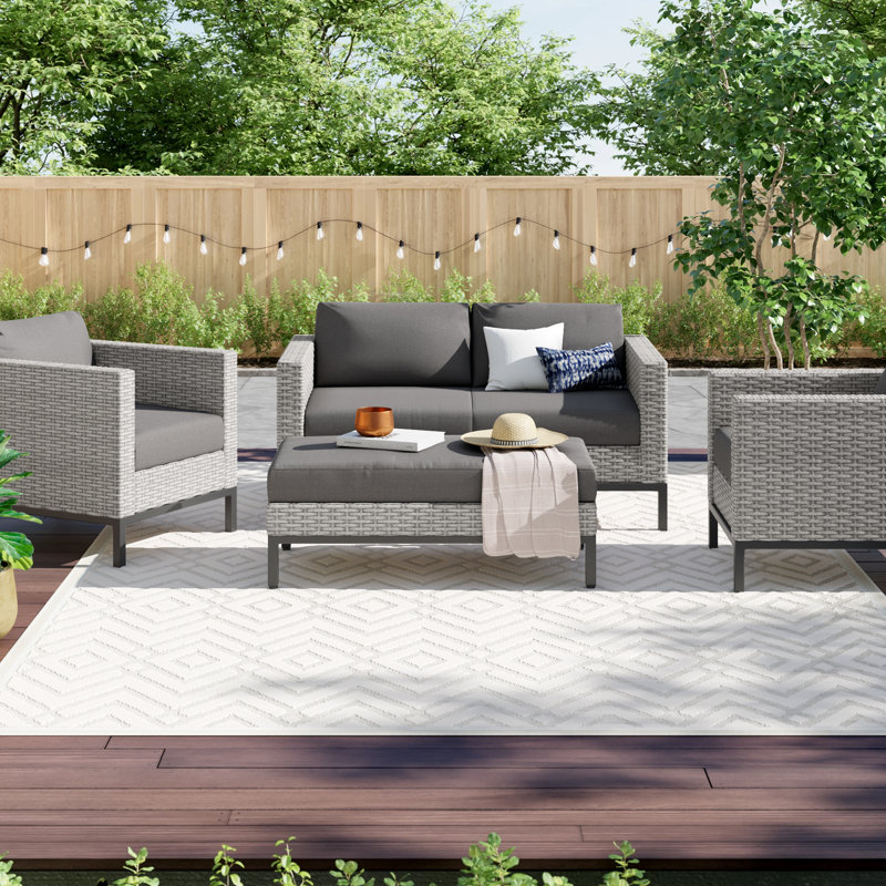 Caire 4 Piece Sofa Seating Group With Cushions Reviews Joss Main