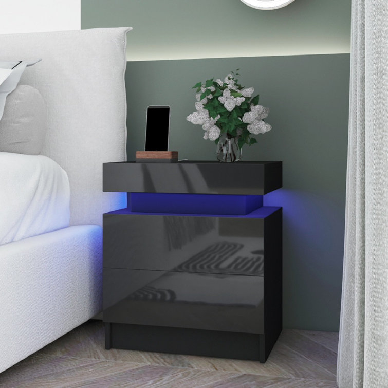 black gloss nightstand