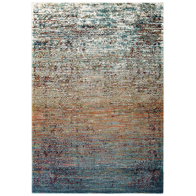 World Menagerie Flovilla Rustic Distressed Vintage Lattice Blue Area Rug Wayfair