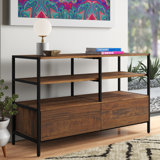 Modern Metal Tv Stands Allmodern The unit is made of solid and durable wood of acacia and features a metal stucture at the sides and. modern metal tv stands allmodern