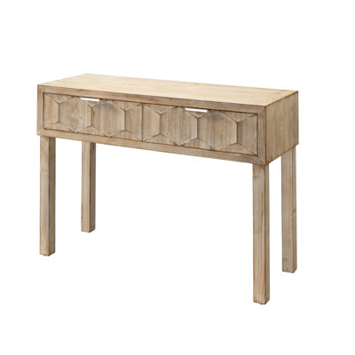 Console Table With 2 Hexagonal Pattern Drawers, Brown Foundry Select