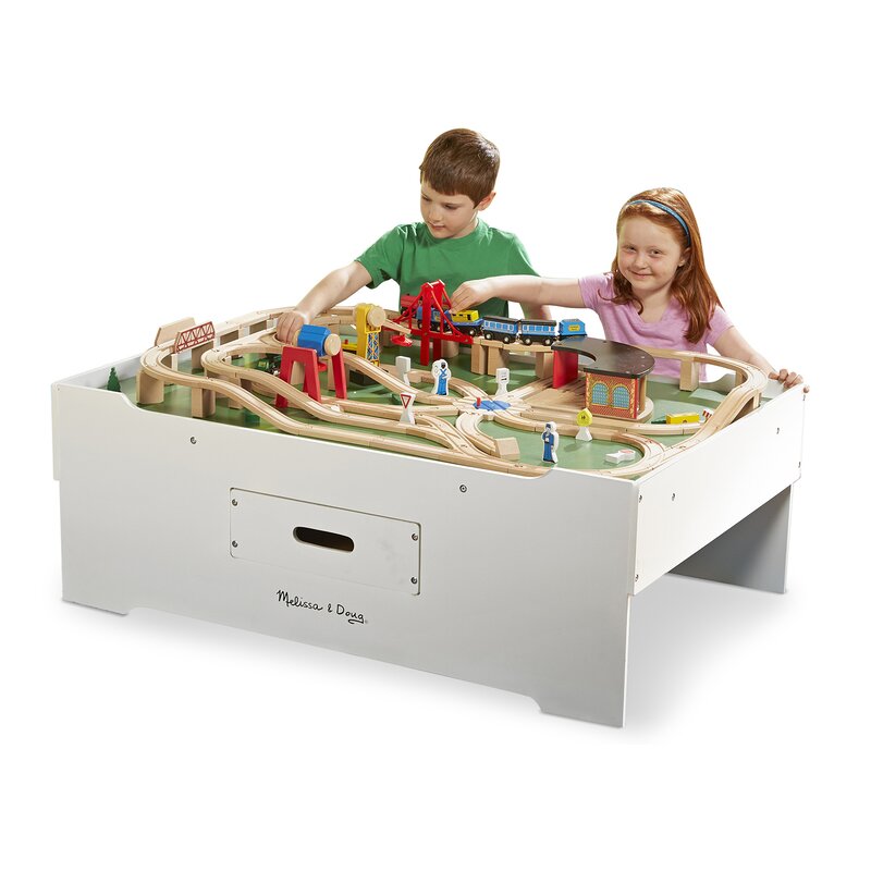 wooden activity table for toddlers
