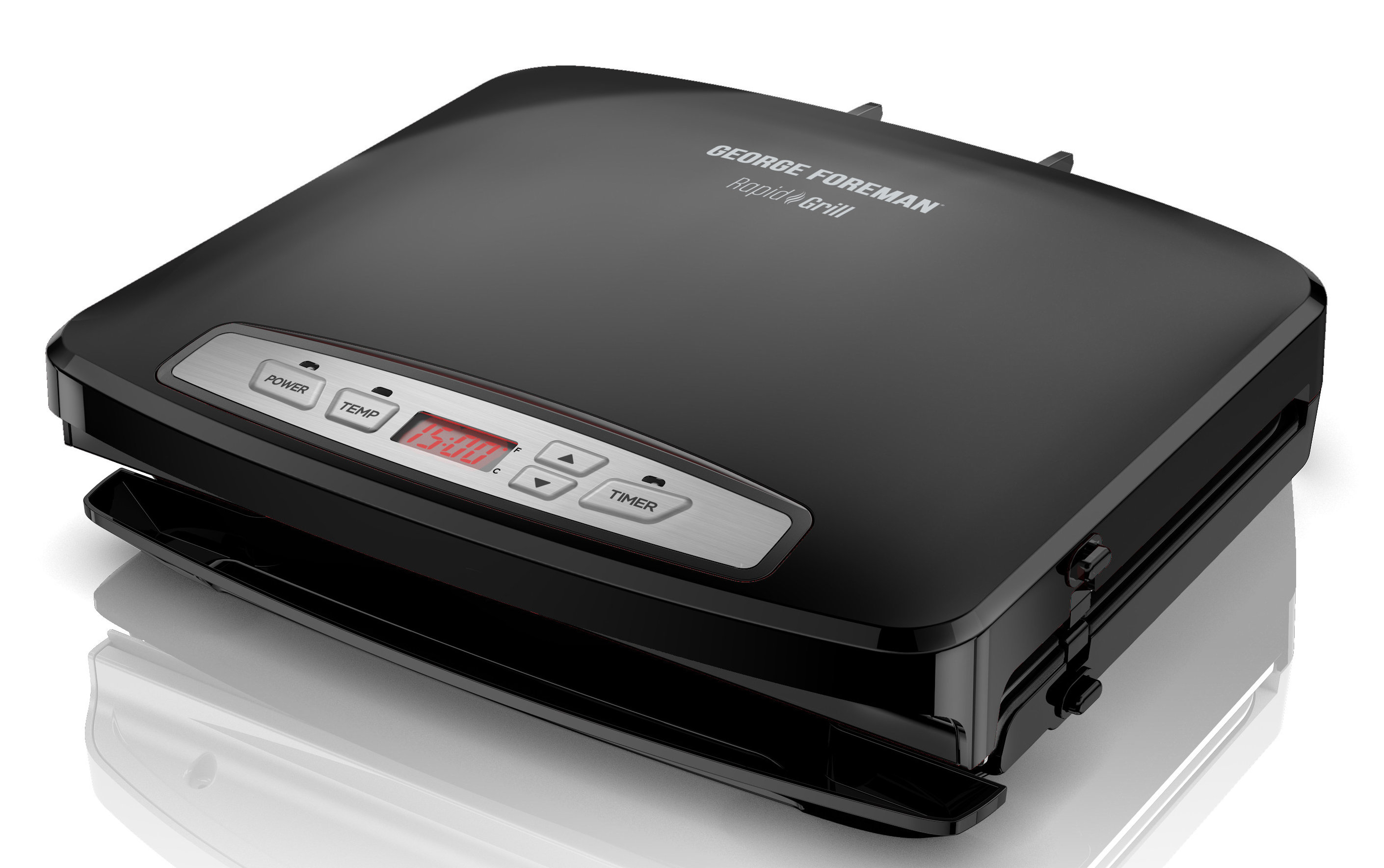Black George Foreman 5 Serving Removable Plate Electric Grill and Panini Press