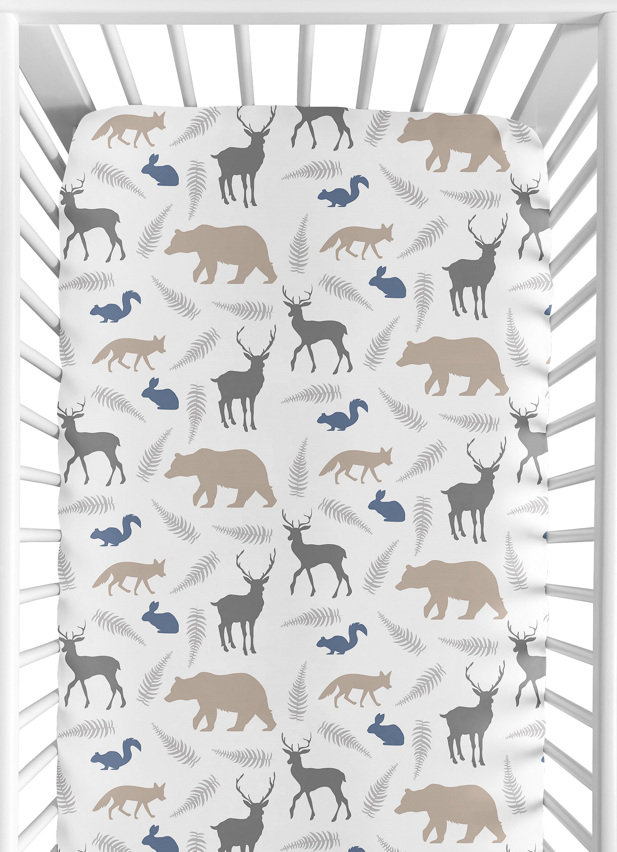 woodland fitted crib sheet