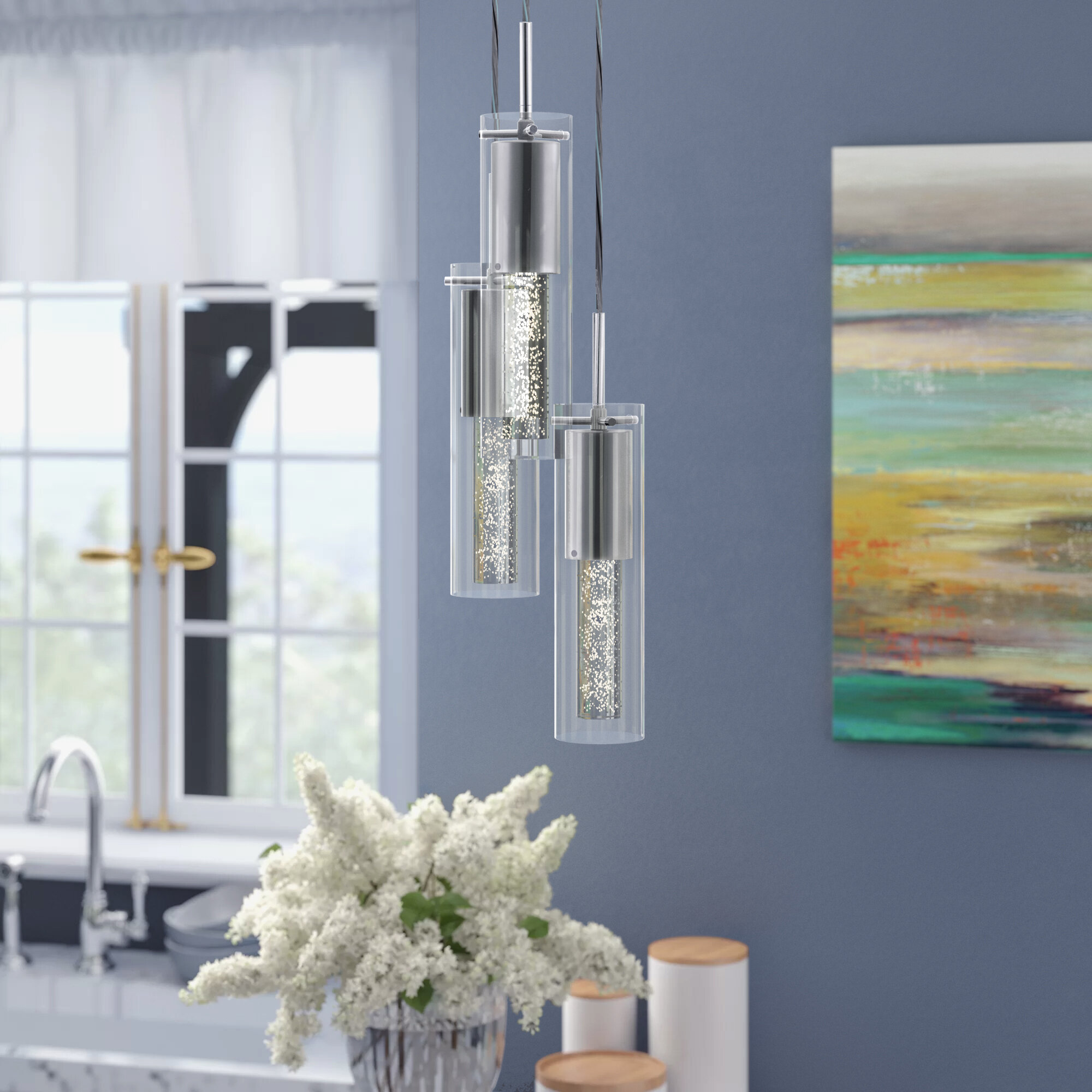 light cluster cylinder pendant