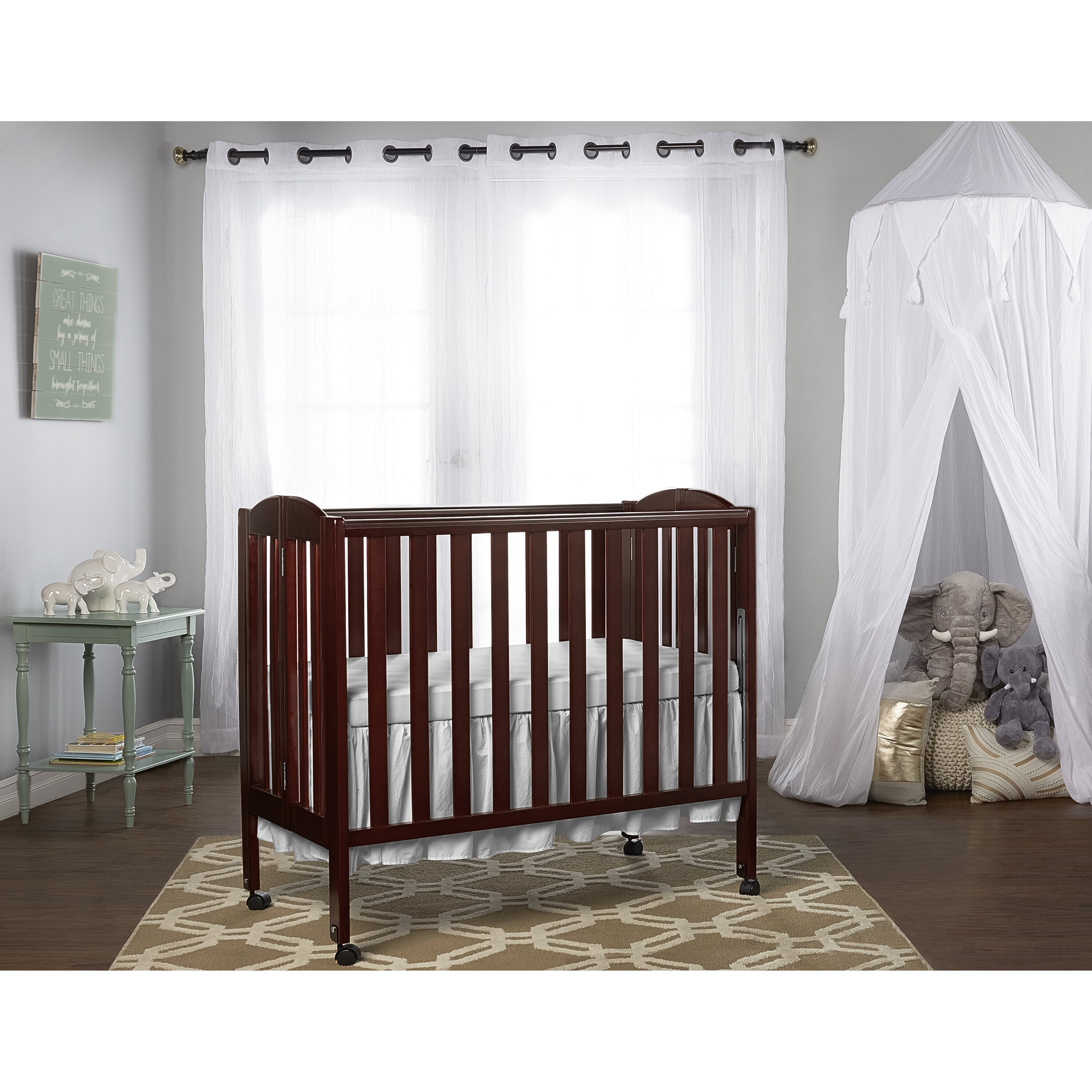 mini crib with drop side