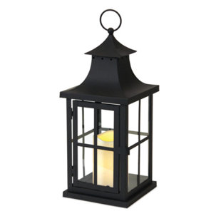 Asian Lanterns Wayfair Asian Inspired Iron Lantern With Led Flameless Pillar Candle