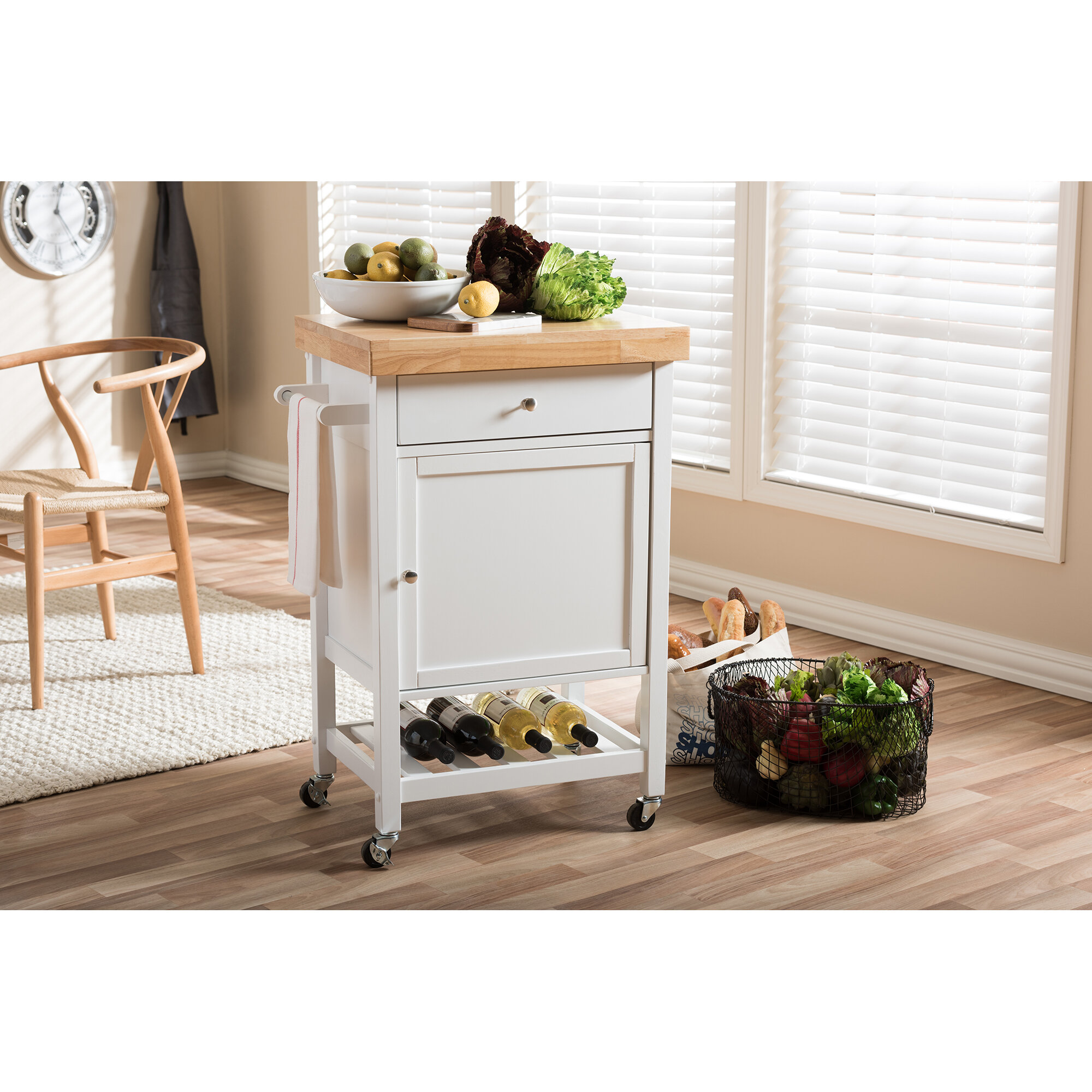 Lucrezia Kitchen Cart With Wood Top Reviews Birch Lane