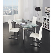 Glass Dining Table modern glass dining + kitchen tables | allmodern Glass Dining Table modern glass dining + kitchen tables | allmodern