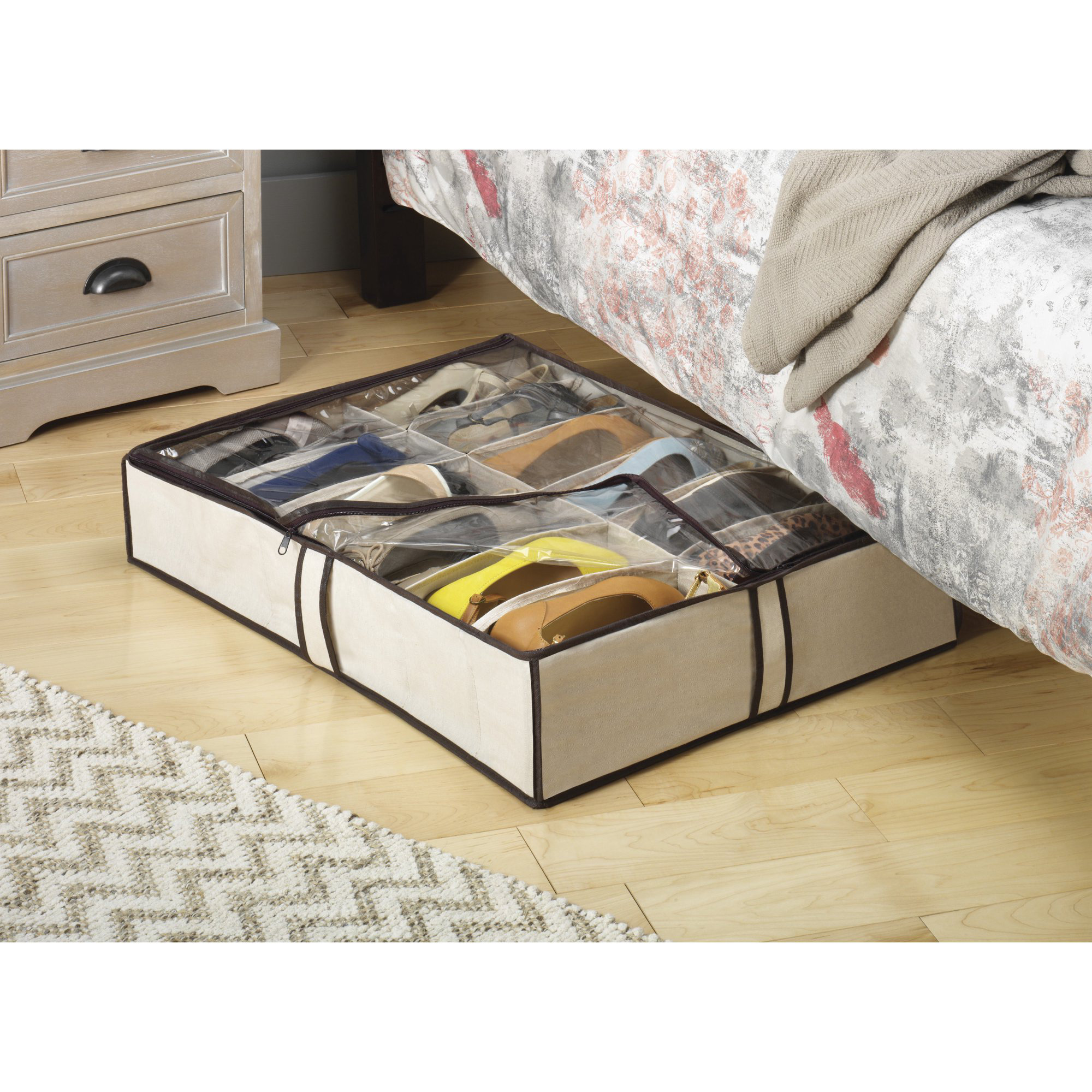 Rebrilliant Fabric Underbed Shoe Storage Reviews Wayfair