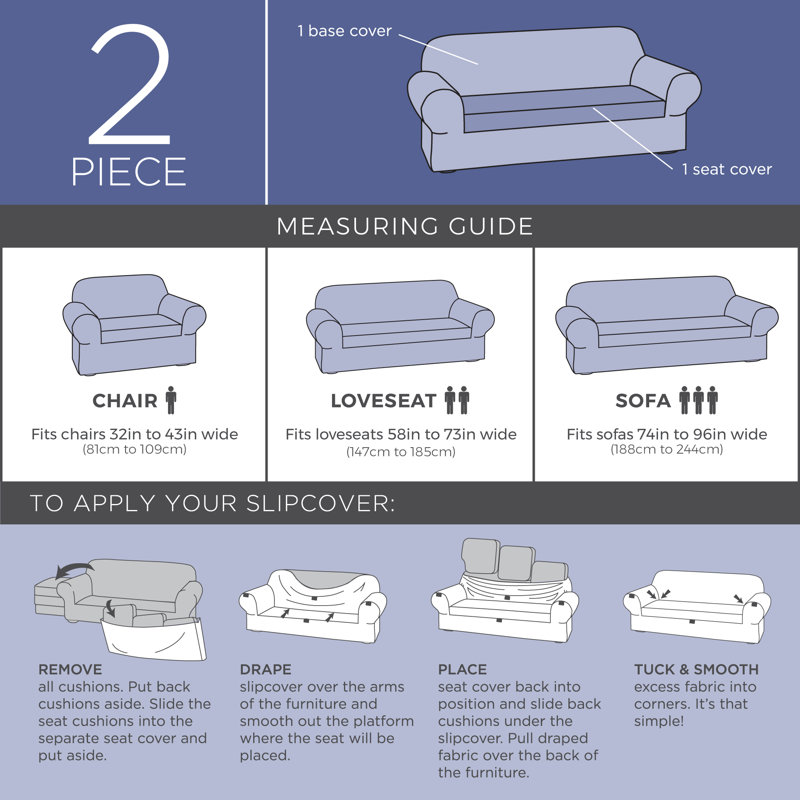 Red Barrel Studio Separate Seat Box Cushion Loveseat Slipcover Seat Box Cushion Loveseat Slipcover