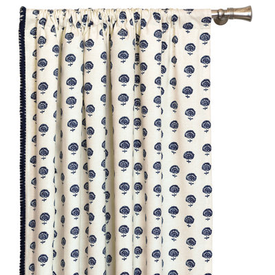 Martinique Floralflower Rod Pocket Single Curtain Panel Eastern
