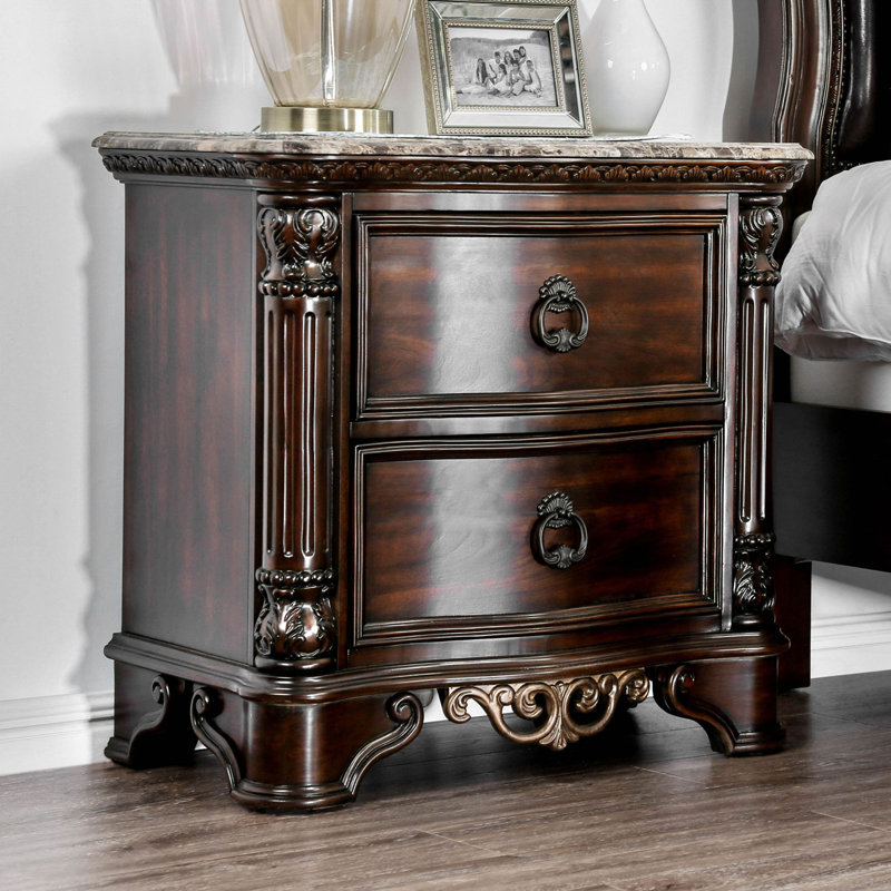 Astoria Grand Lois 2 Drawer Nightstand In Brown Cherry Wayfair