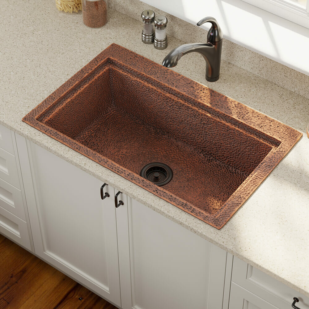 Mrdirect Copper 31 L X 20 W Drop In Kitchen Sink With Drain Assembly Wayfair