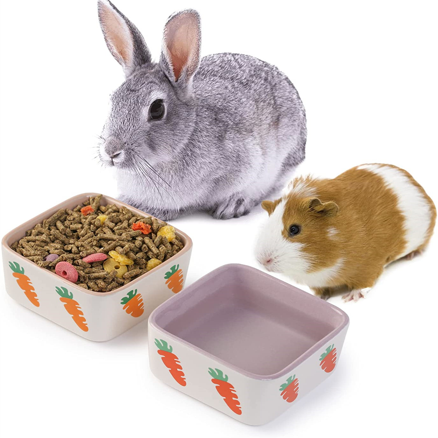 Pet Ceramic Feeding Bowl Dish Food Water Feeder For Small Hamster Rabbit Dog Cat 