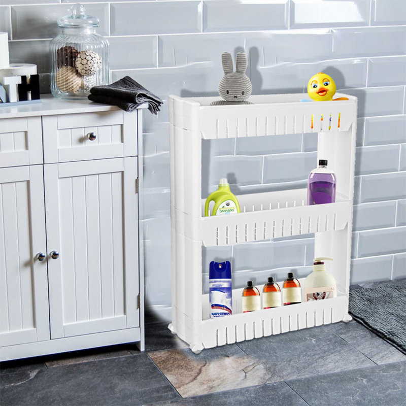 Rebrilliant Tavarez 25 W X 28 H X 5 D Free Standing Bathroom Shelves Wayfair