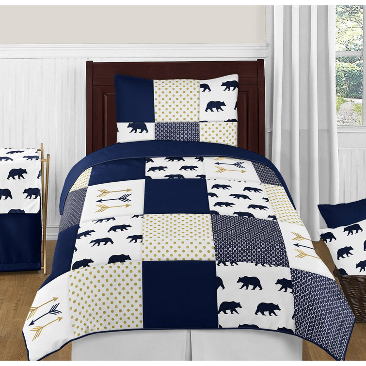 navy blue twin comforter set