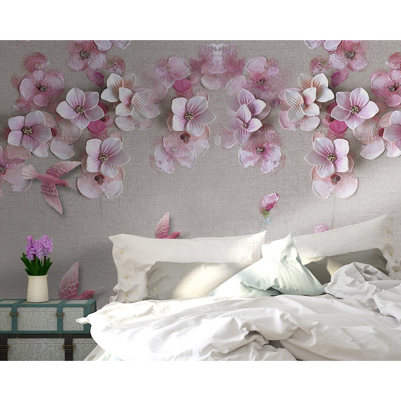 Wallpaper World Menagerie Tukwila 3d Cherry Blossom Oil Painting Flower Texture Wall Mural Wayfair Ca Desktop Wallpaper Free