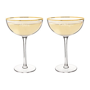 Gold Rim 8oz. Champagne Flute (Set of 2)