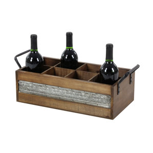 Wood/Metal 8 Tabletop Wine Bottle Rack..